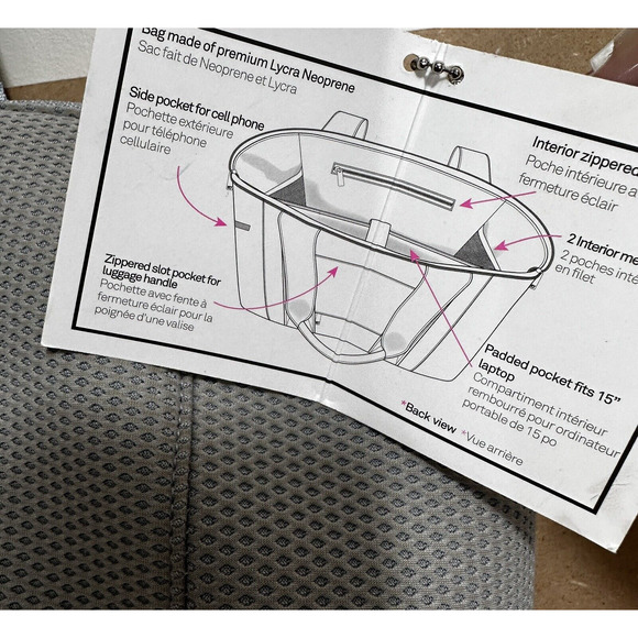 NWT! MY TAGALONGS WEEKENDER BAG BILLIE NEOPRENE Dots GREY NEUTRAL - Picture 7 of 9